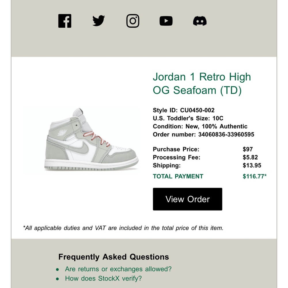 Toddler Nike air Jordans unworn my toddler didn’t like high top purchased stockx